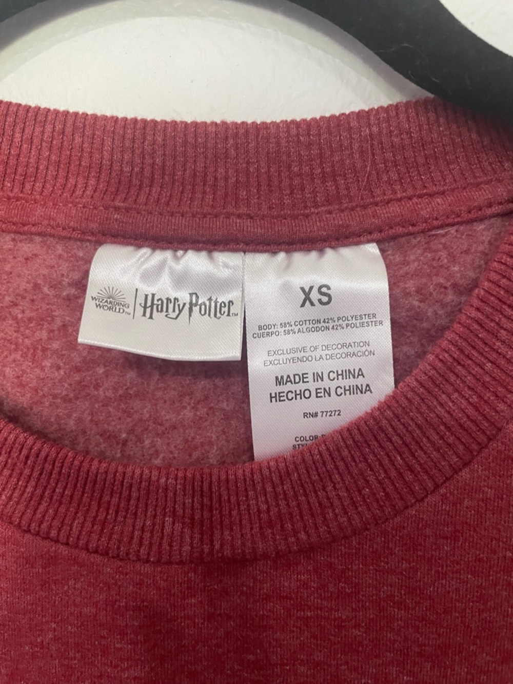 Harry Potter Wizarding World Maroon Crewneck Sweater - Picture 3 of 5